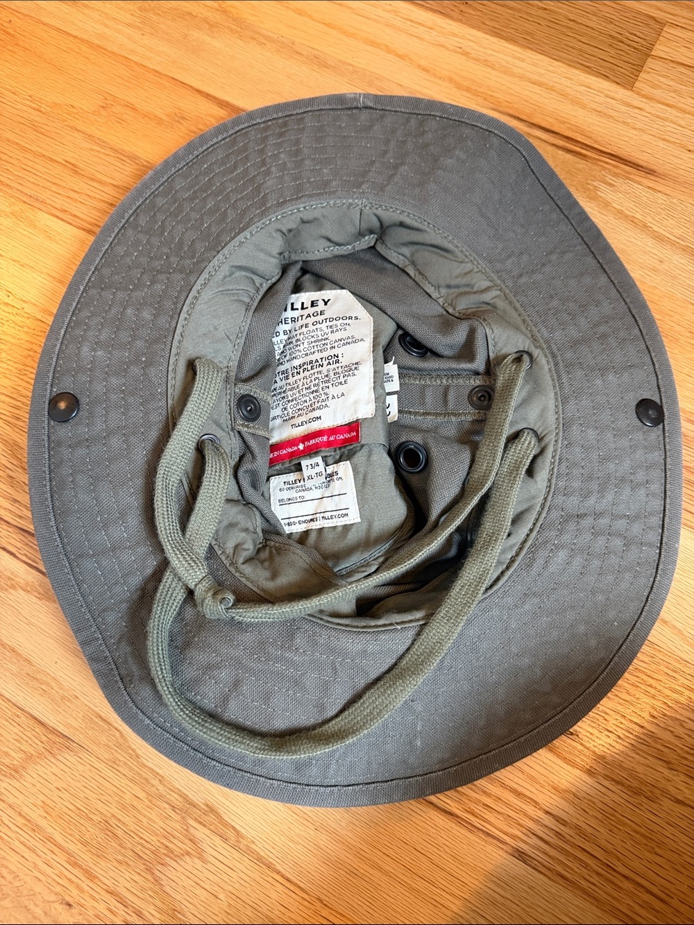 Tilley Heritage Olive Green Canvas Hat - Classic Outdoor Style - Picture 4 of 4